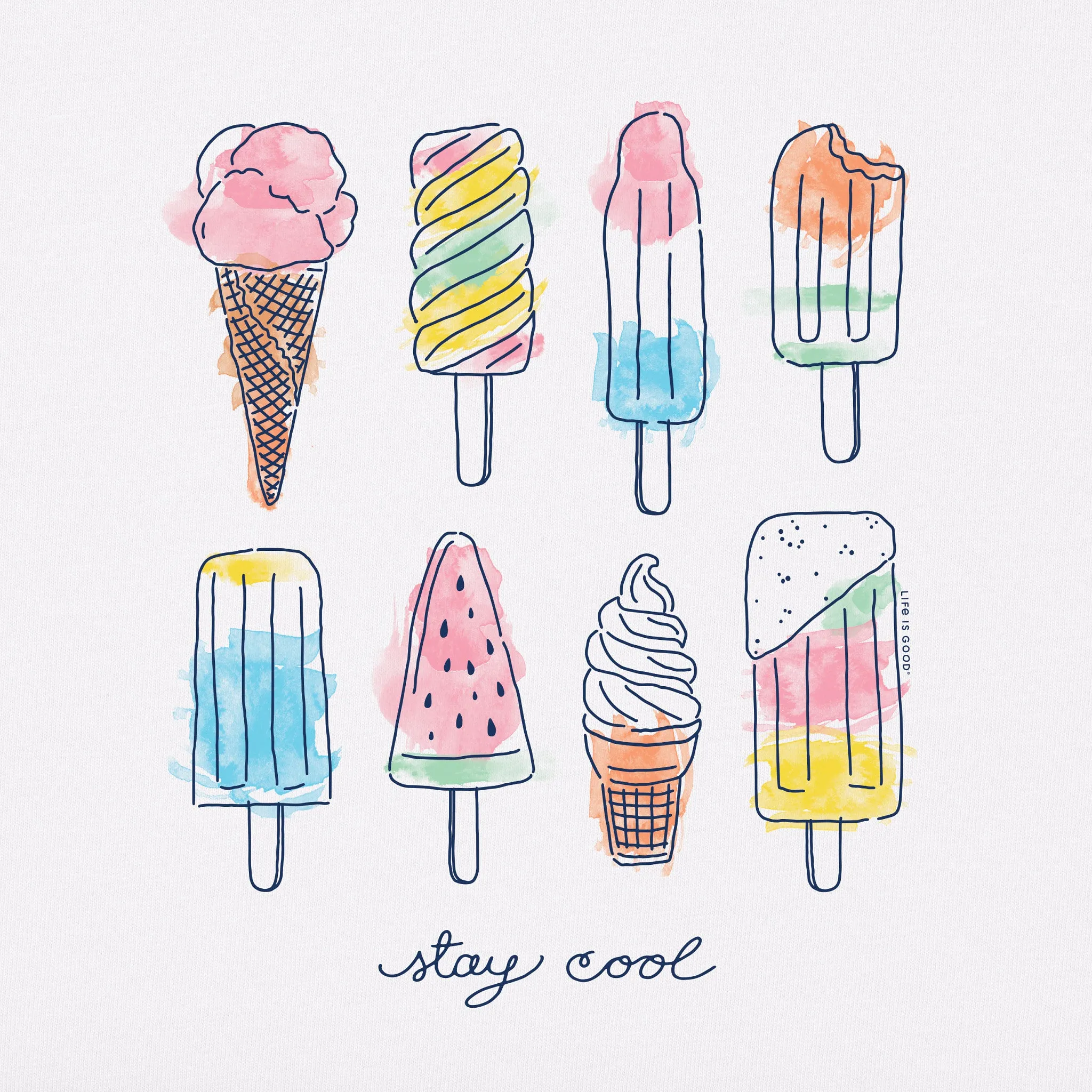 Kids Ice Cream & Popsicles Short Sleeve Crusher Tee Life is Good