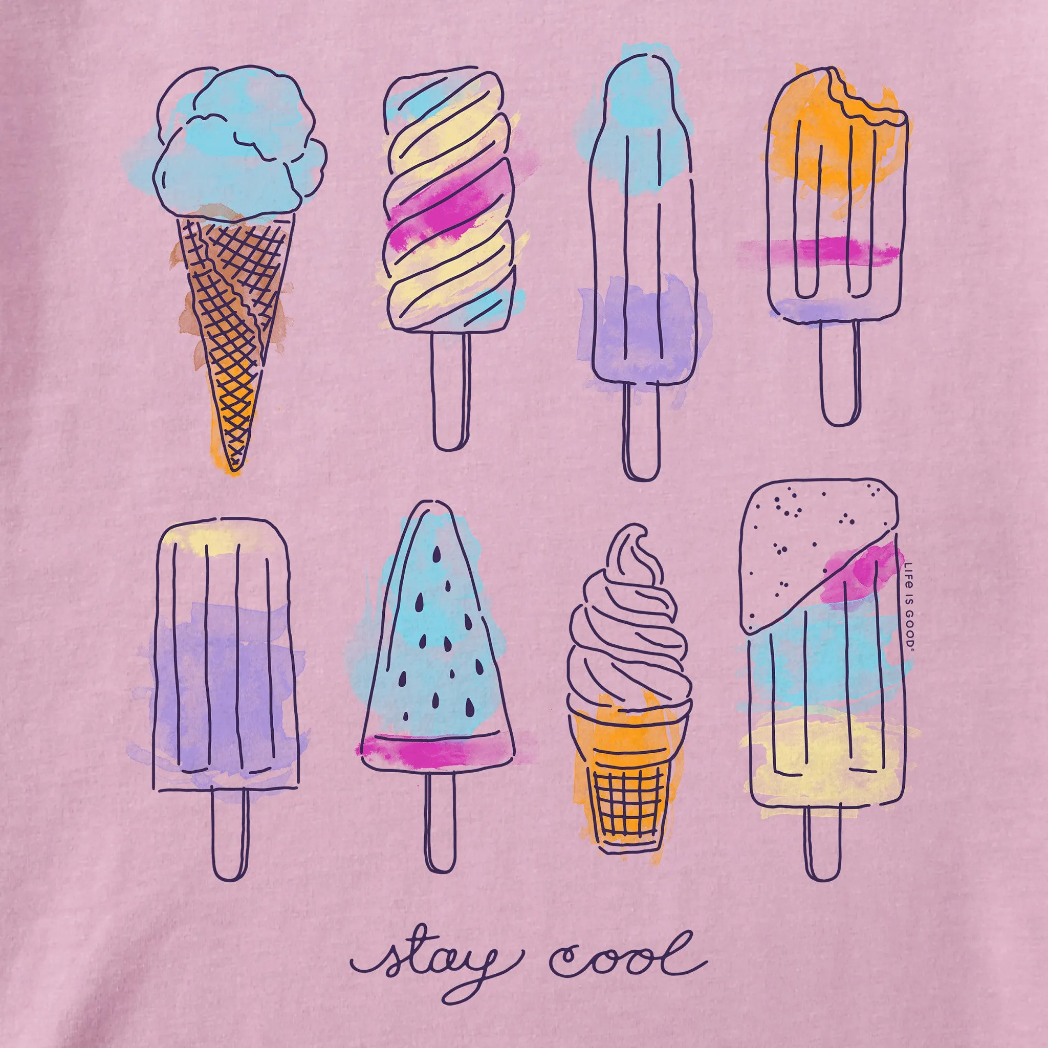 Kids Ice Cream & Popsicles Short Sleeve Crusher Tee Life is Good