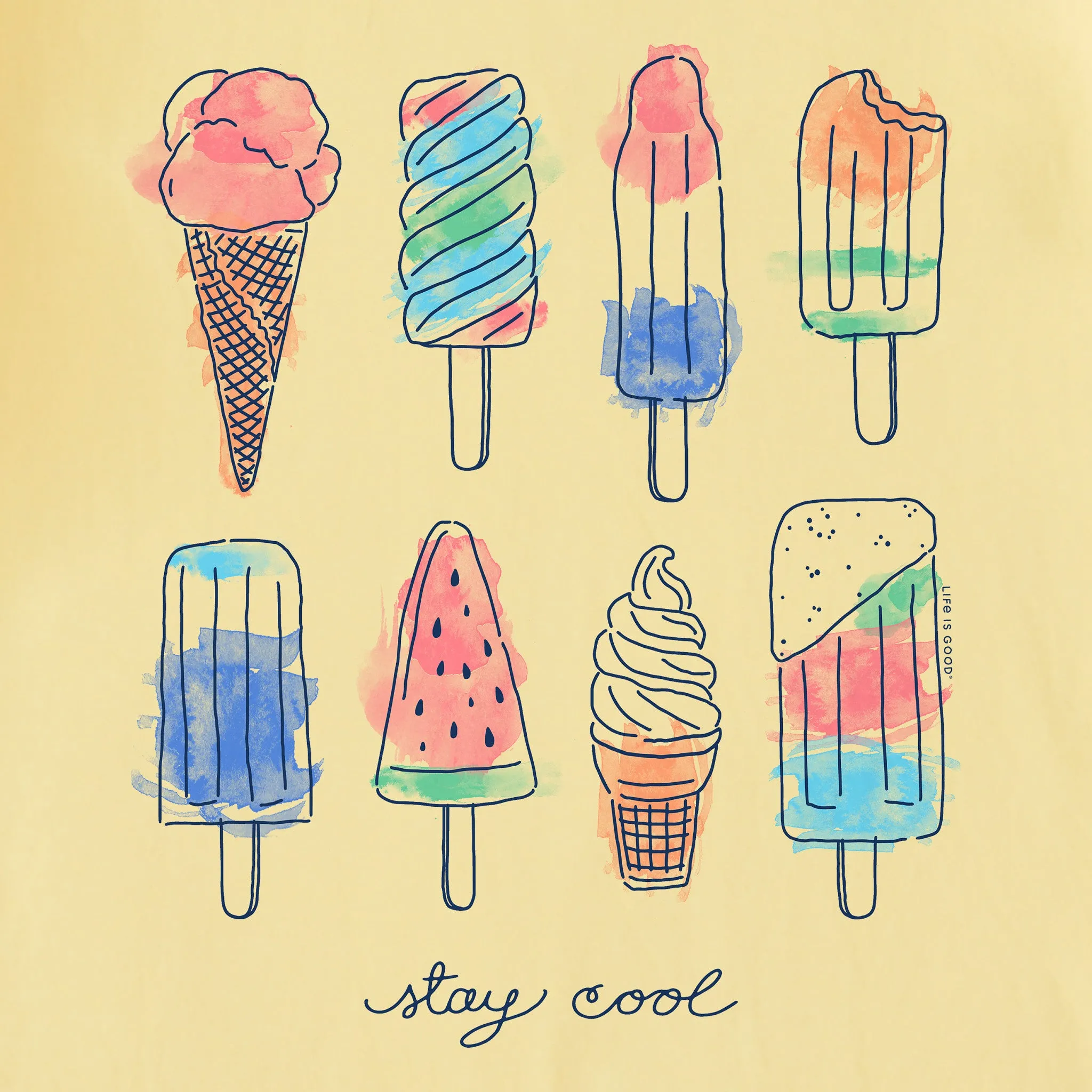 Kids Ice Cream & Popsicles Short Sleeve Crusher Tee Life is Good