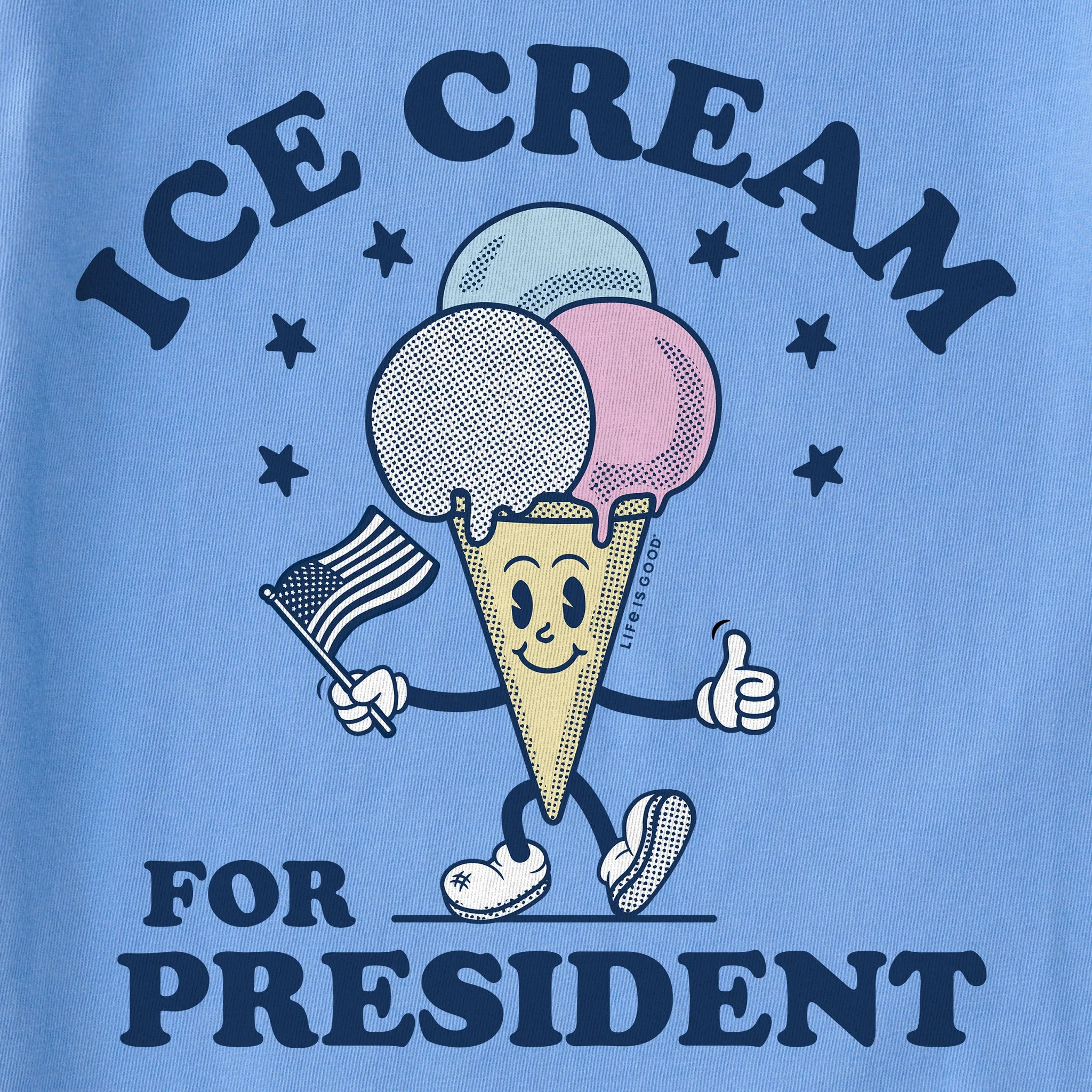 Kids Ice Cream for President Short Sleeve Crusher Tee Life is Good