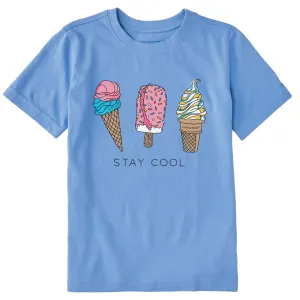 Kids Ice Cream Trio Stay Cool Short Sleeve Crusher Tee Life is Good