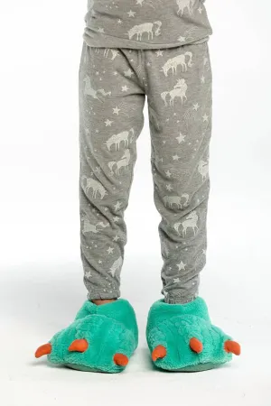 Kids Iridescent Unicorns Jogger In Heather Grey