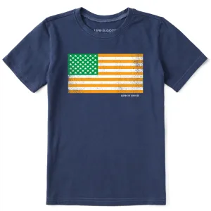 Kids Irish American Flag Short Sleeve Crusher Tee Life is Good