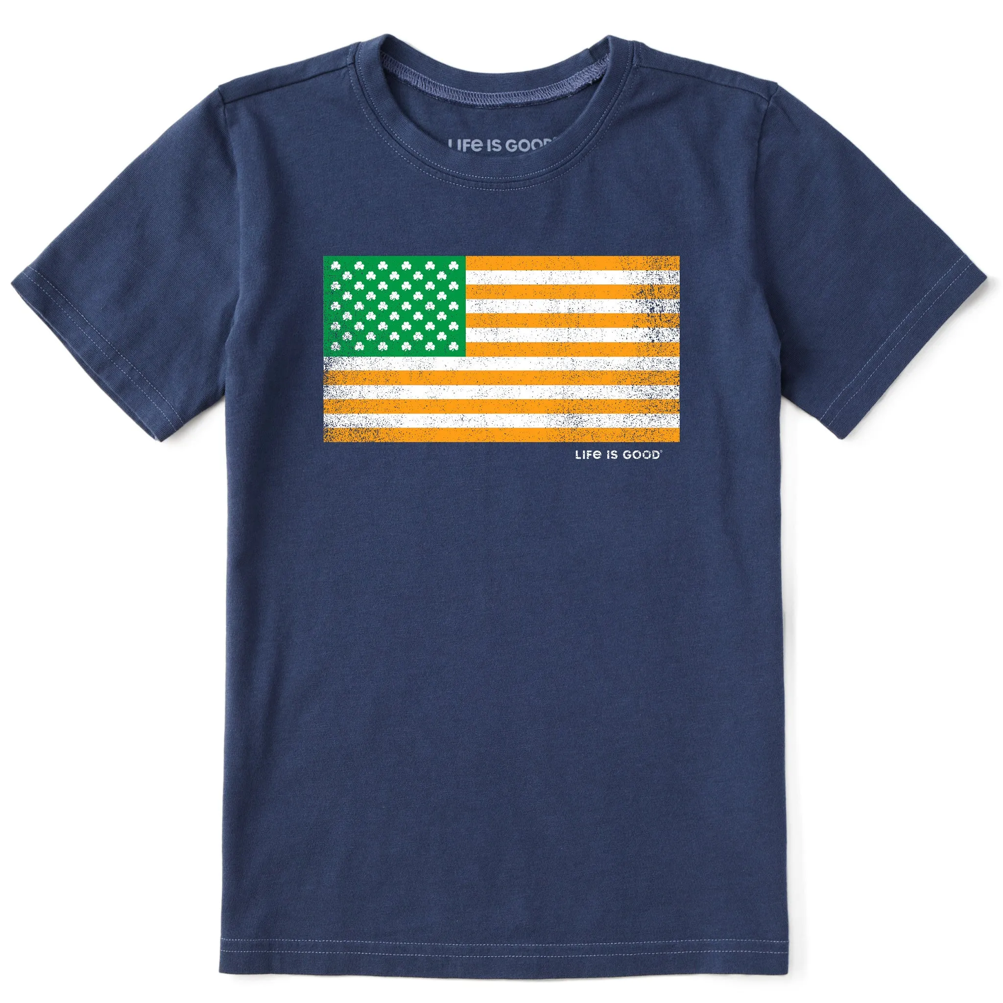 Kids Irish American Flag Short Sleeve Crusher Tee Life is Good