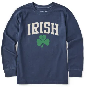 Kids Irish Clover Long Sleeve Crusher Tee Life is Good