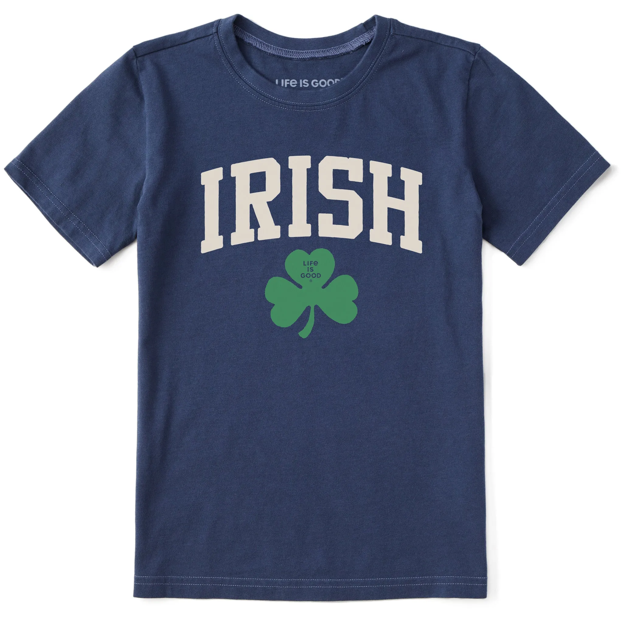Kids Irish Clover Short Sleeve Crusher Tee Life is Good