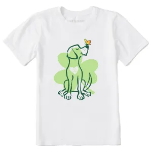 Kids Irish Spring Clover Dog Short Sleeve Crusher Tee Life is Good