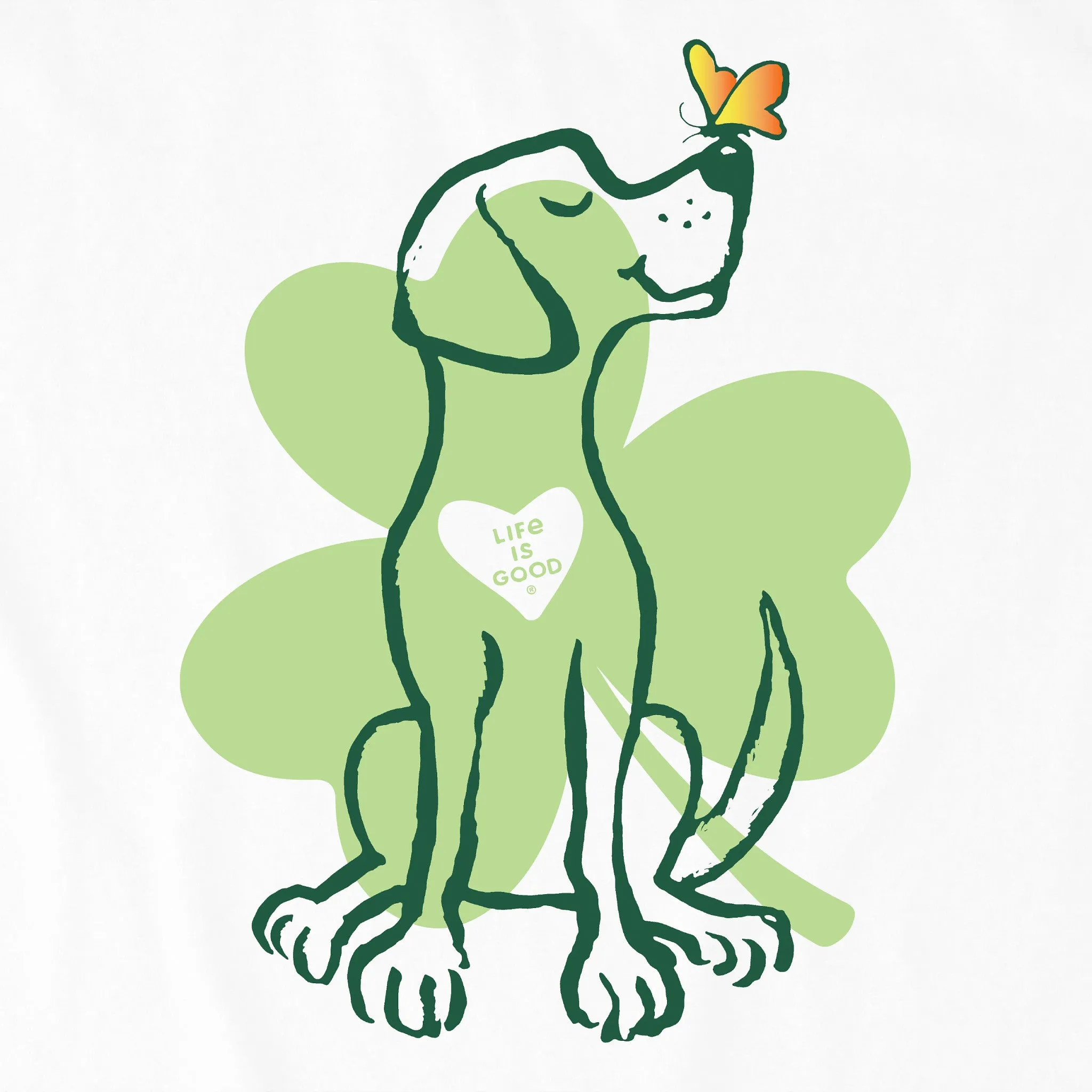 Kids Irish Spring Clover Dog Short Sleeve Crusher Tee Life is Good
