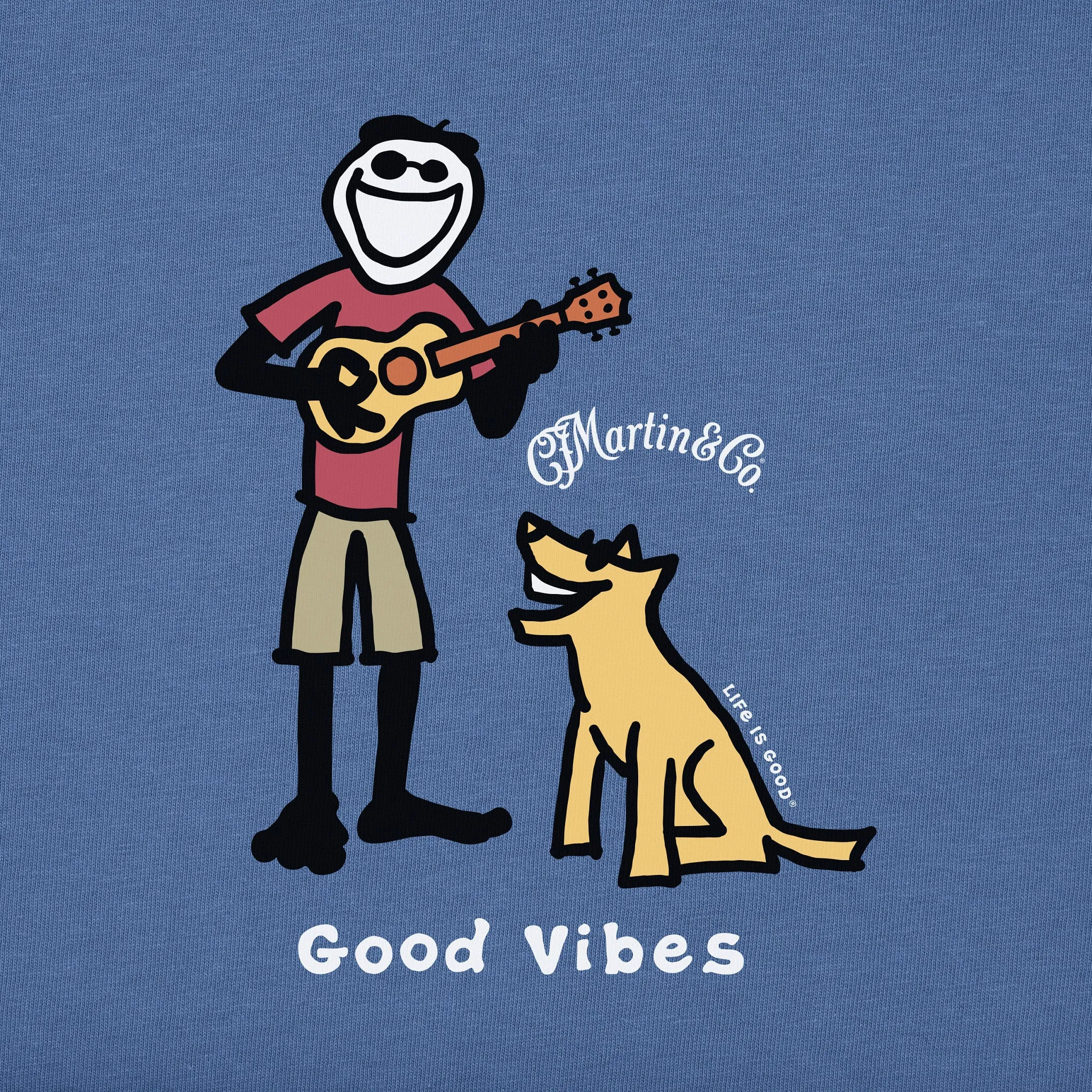 Kids Jake & Rocket Martin Guitar Good Vibes Short Sleeve Crusher Tee Life is Good