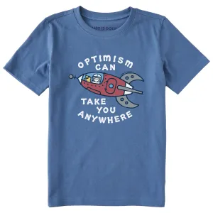 Kids Jake & Rocket Optimism Spaceship Short Sleeve Crusher Tee Life is Good