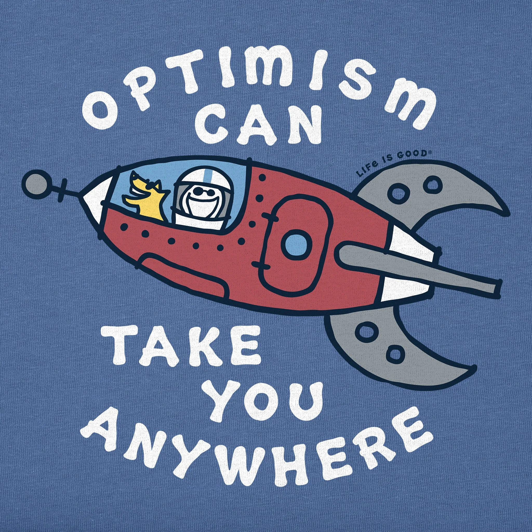 Kids Jake & Rocket Optimism Spaceship Short Sleeve Crusher Tee Life is Good
