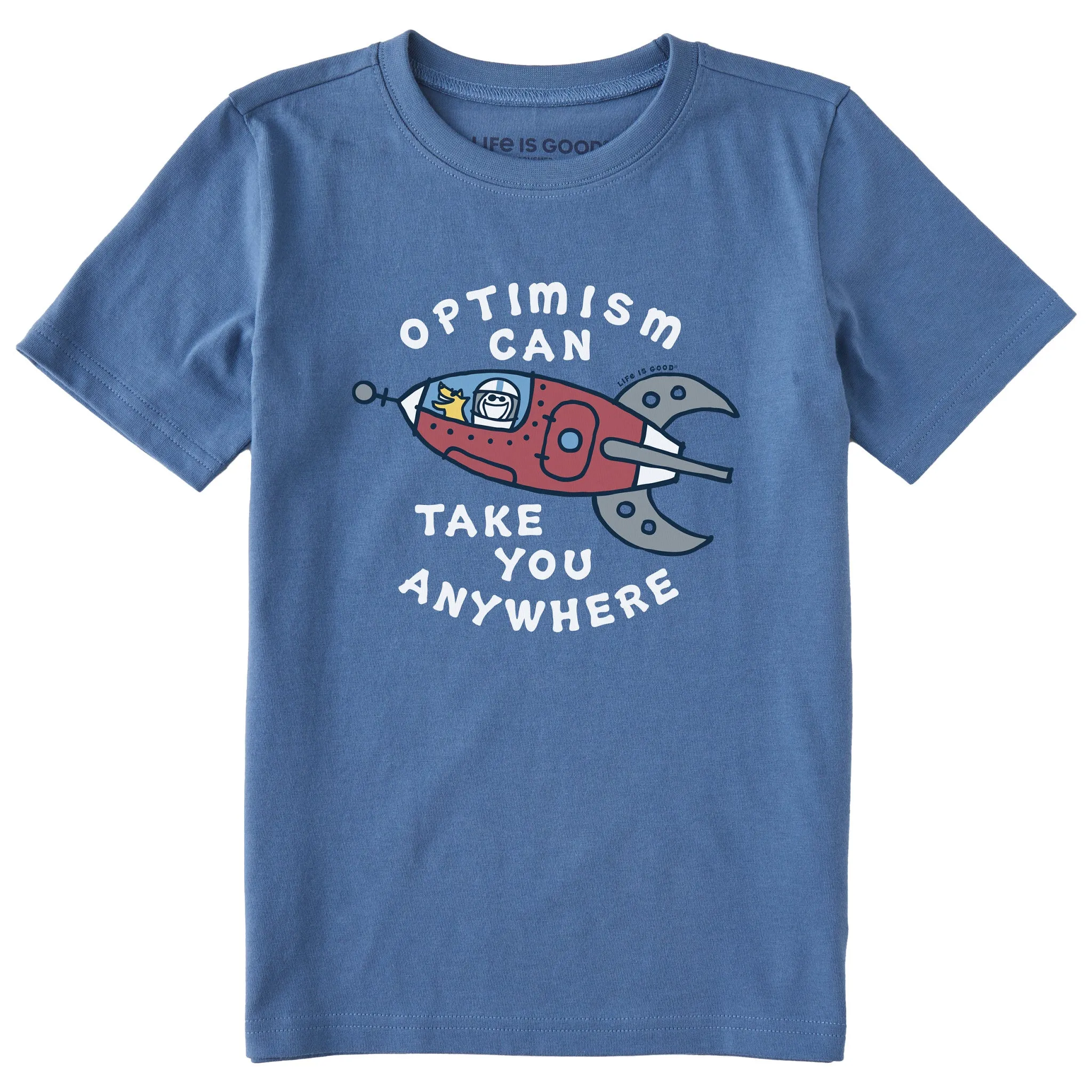 Kids Jake & Rocket Optimism Spaceship Short Sleeve Crusher Tee Life is Good