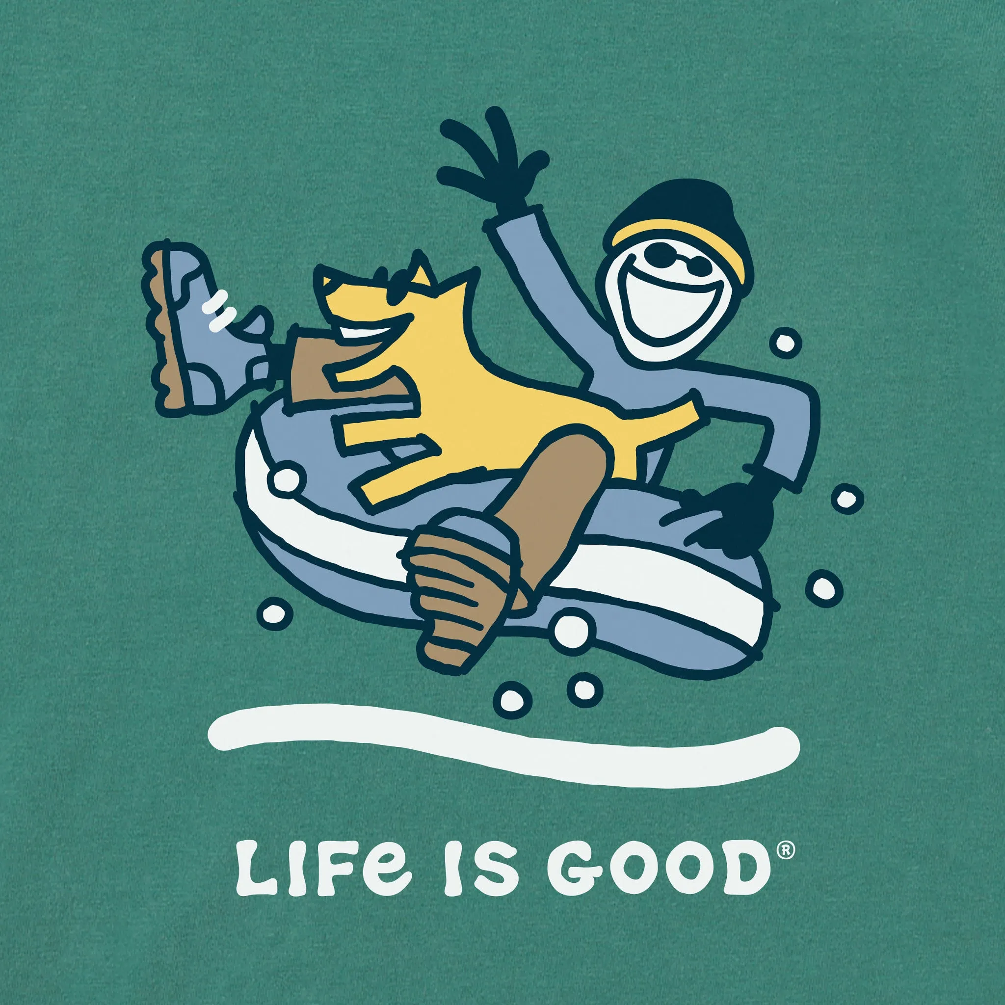 Kids Jake & Rocket Snowtube Long Sleeve Crusher Tee Life is Good