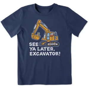 Kids Jake and Rocket Excavator Short Sleeve Crusher Tee Life is Good