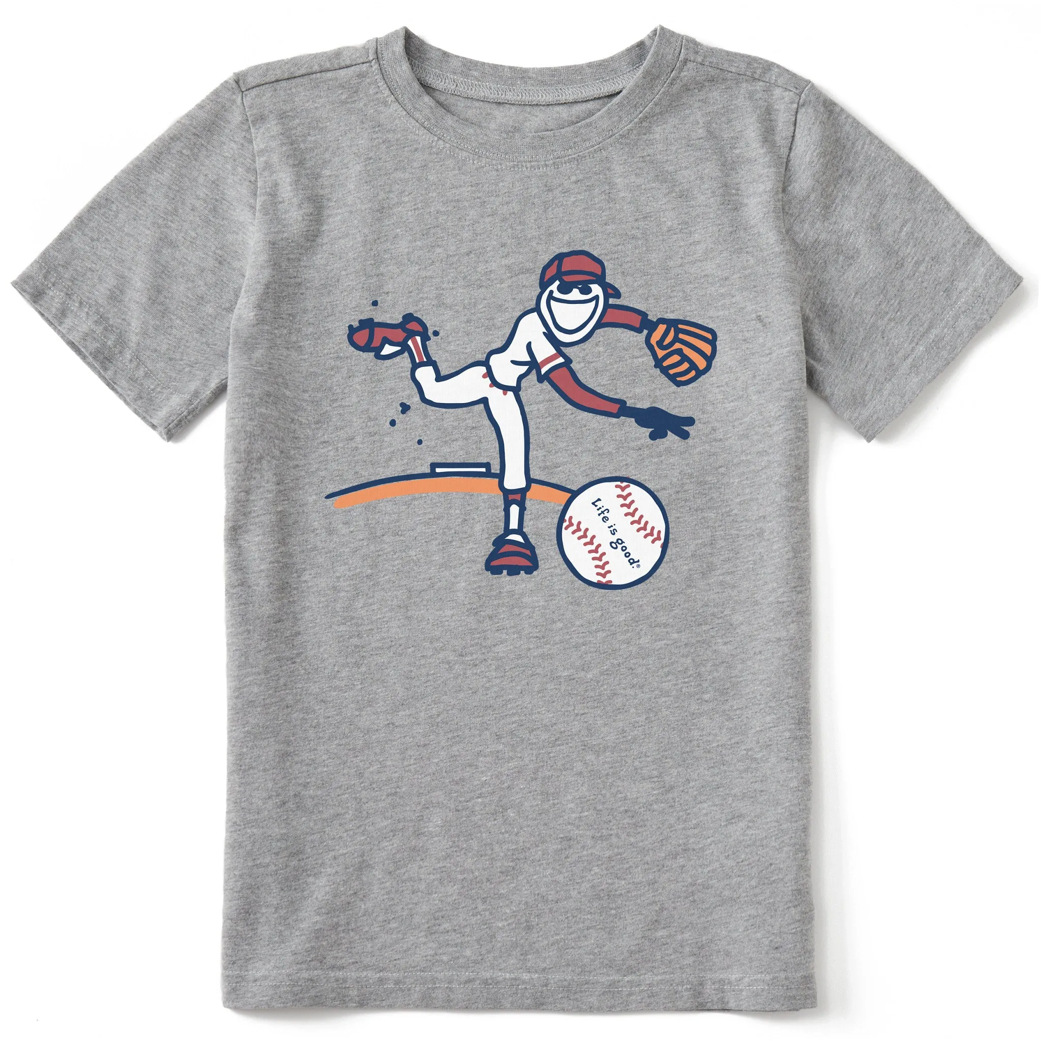 Kids Jake Baseball Short Sleeve Crusher Tee Life is Good