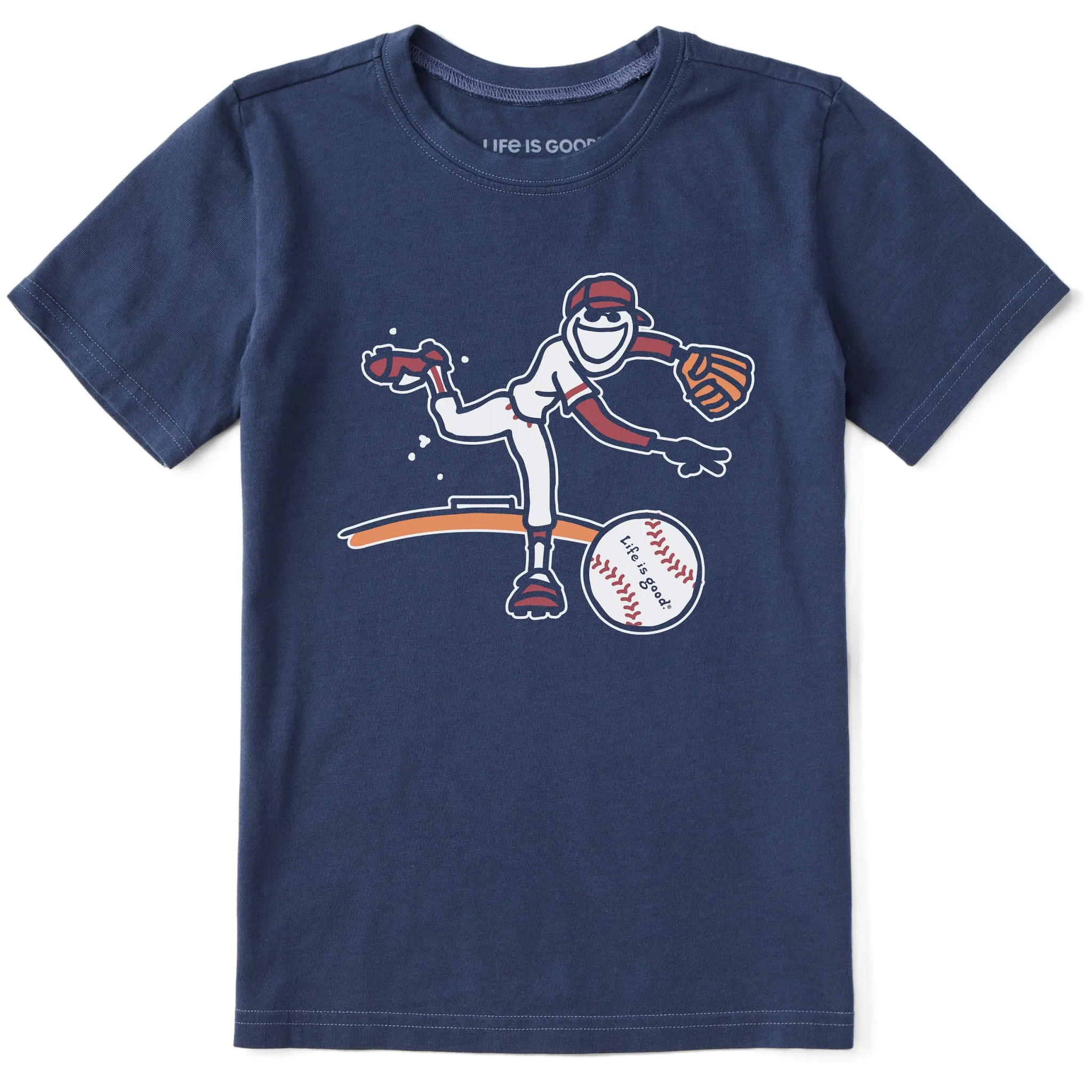 Kids Jake Baseball Short Sleeve Crusher Tee Life is Good