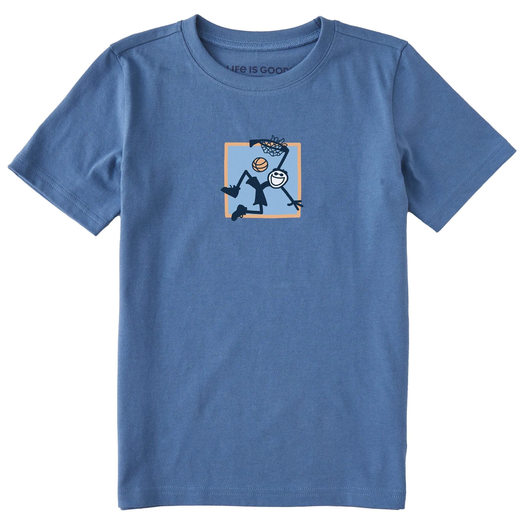 Kids Jake Basketball Square Short Sleeve Crusher Tee Life is Good