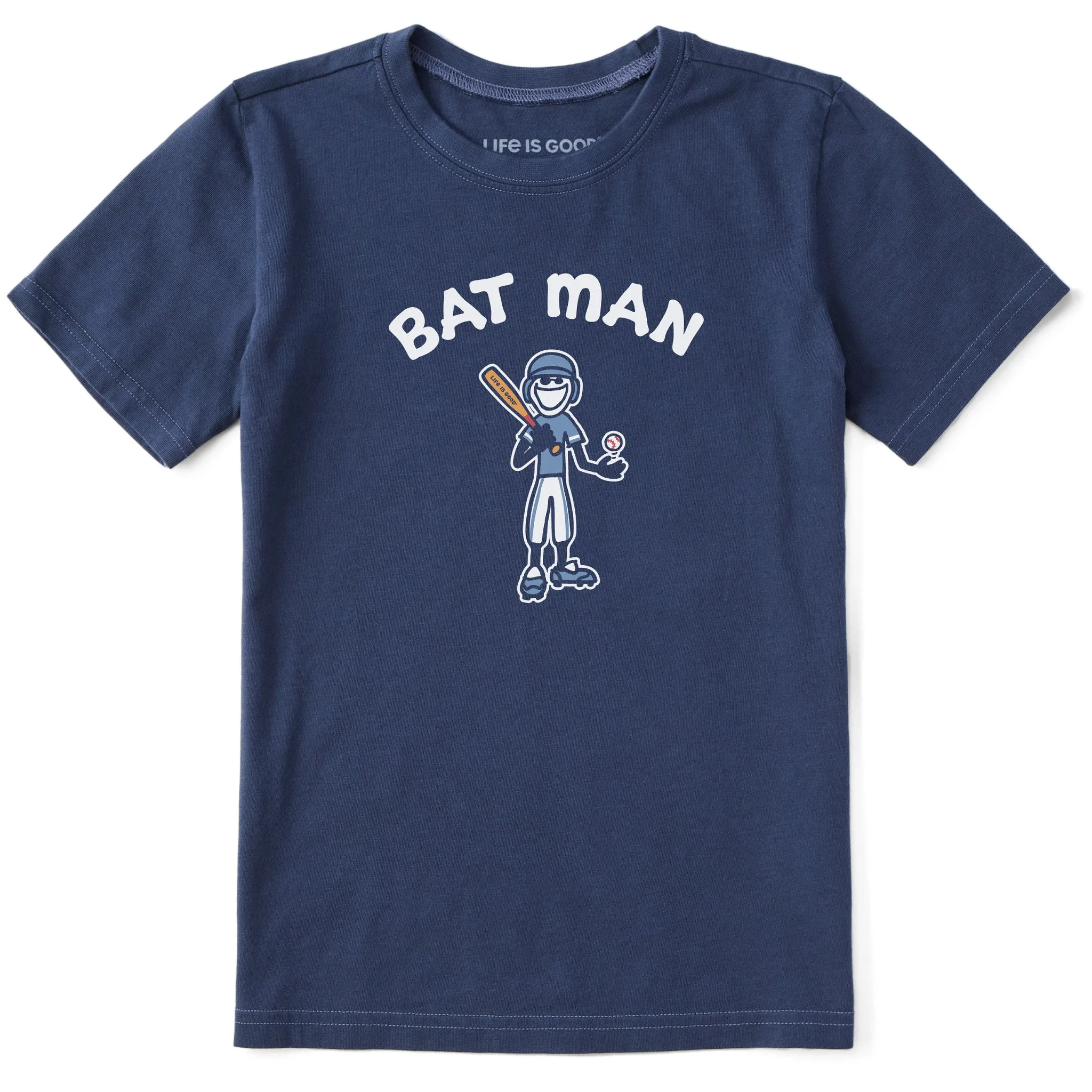 Kids Jake Bat Man Short Sleeve Crusher Tee Life is Good
