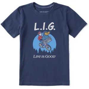 Kids Jake Rocket Flying Bike Short Sleeve Crusher Tee Life is Good