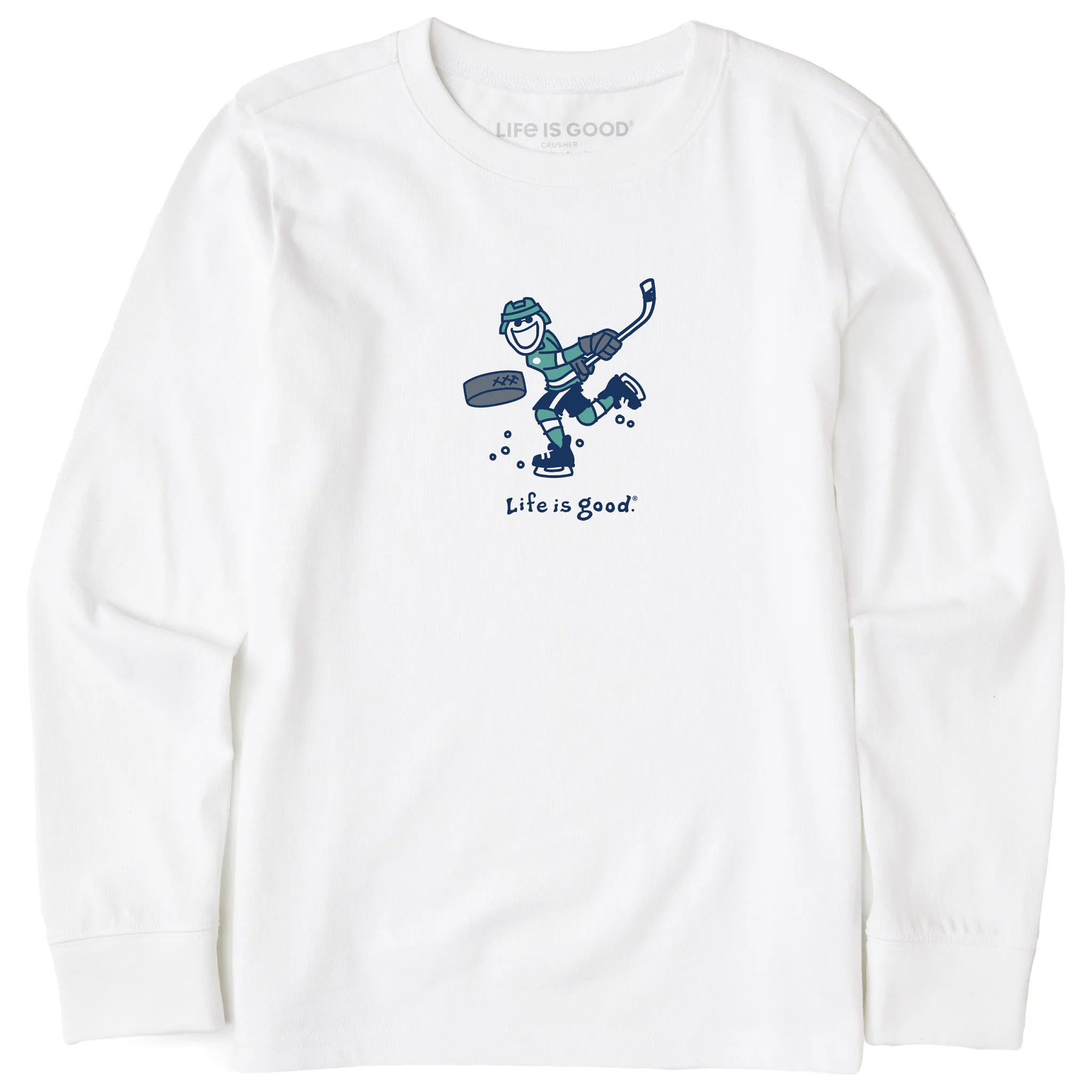 Kids Jake Slap Shot Long Sleeve Crusher Tee Life is Good