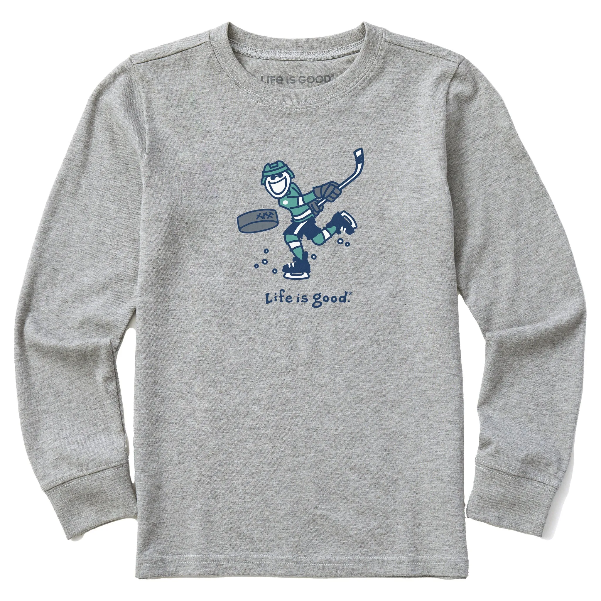 Kids Jake Slap Shot Long Sleeve Crusher Tee Life is Good