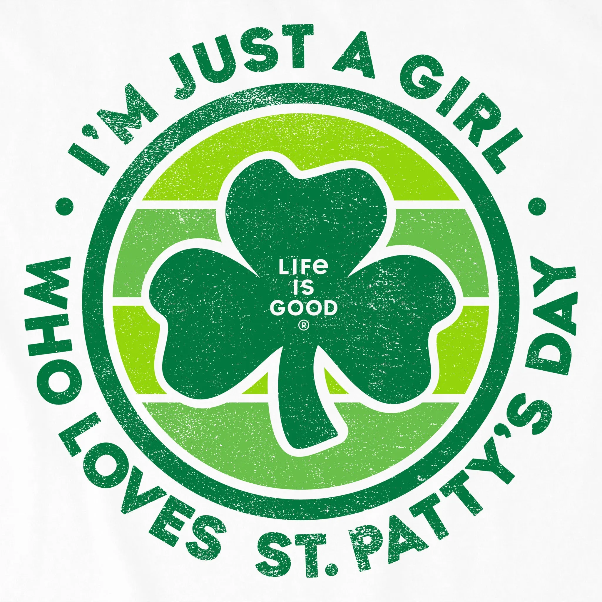 Kids Just a Girl St. Pats Day Short Sleeve Crusher Tee Life is Good