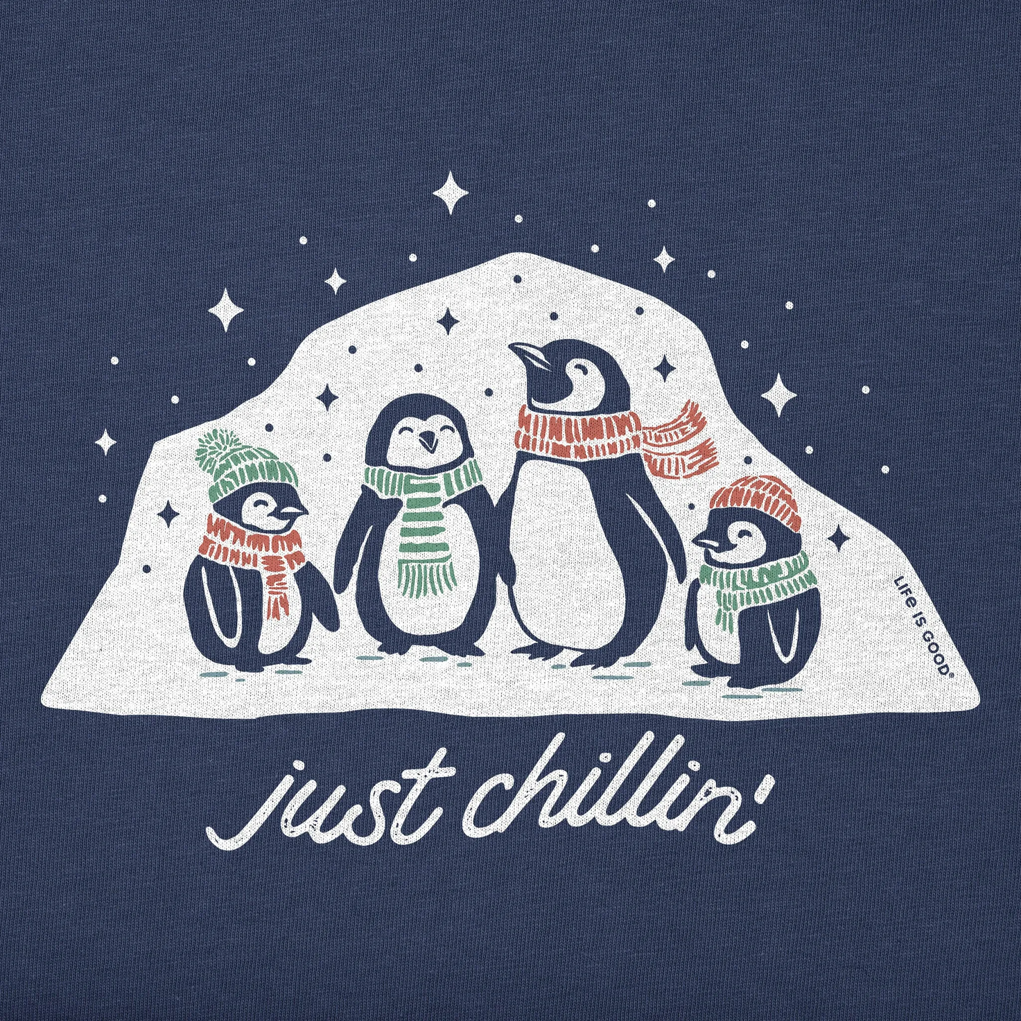 Kids Just Chillin' Penguin Fam Long Sleeve Crusher Tee Life is Good