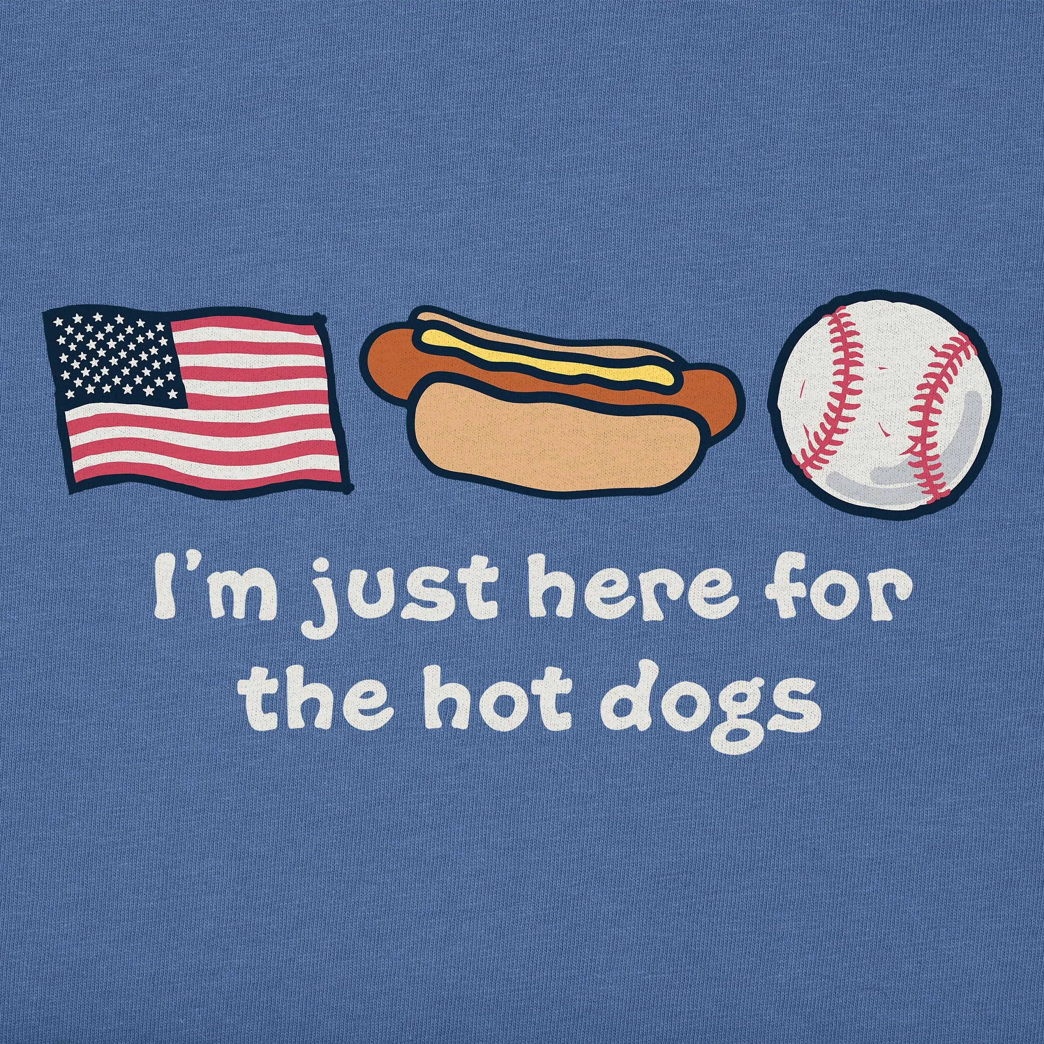 Kids Just Here for the Hot Dogs Short Sleeve Crusher Tee Life is Good