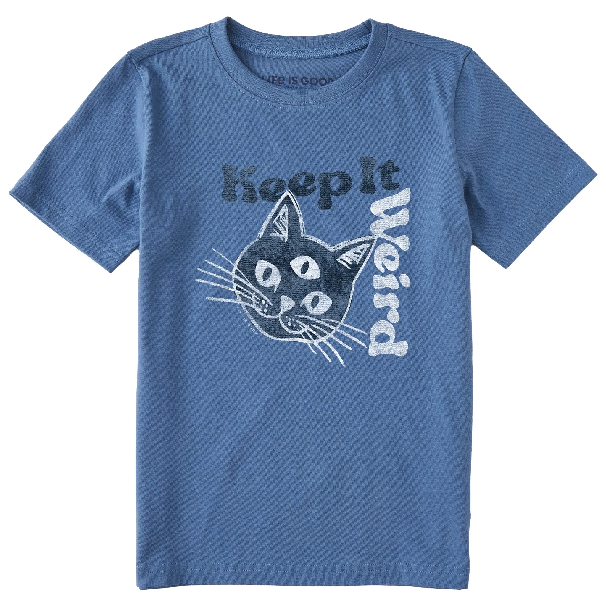 Kids Keep it Weird Cat Short Sleeve Crusher Tee Life is Good