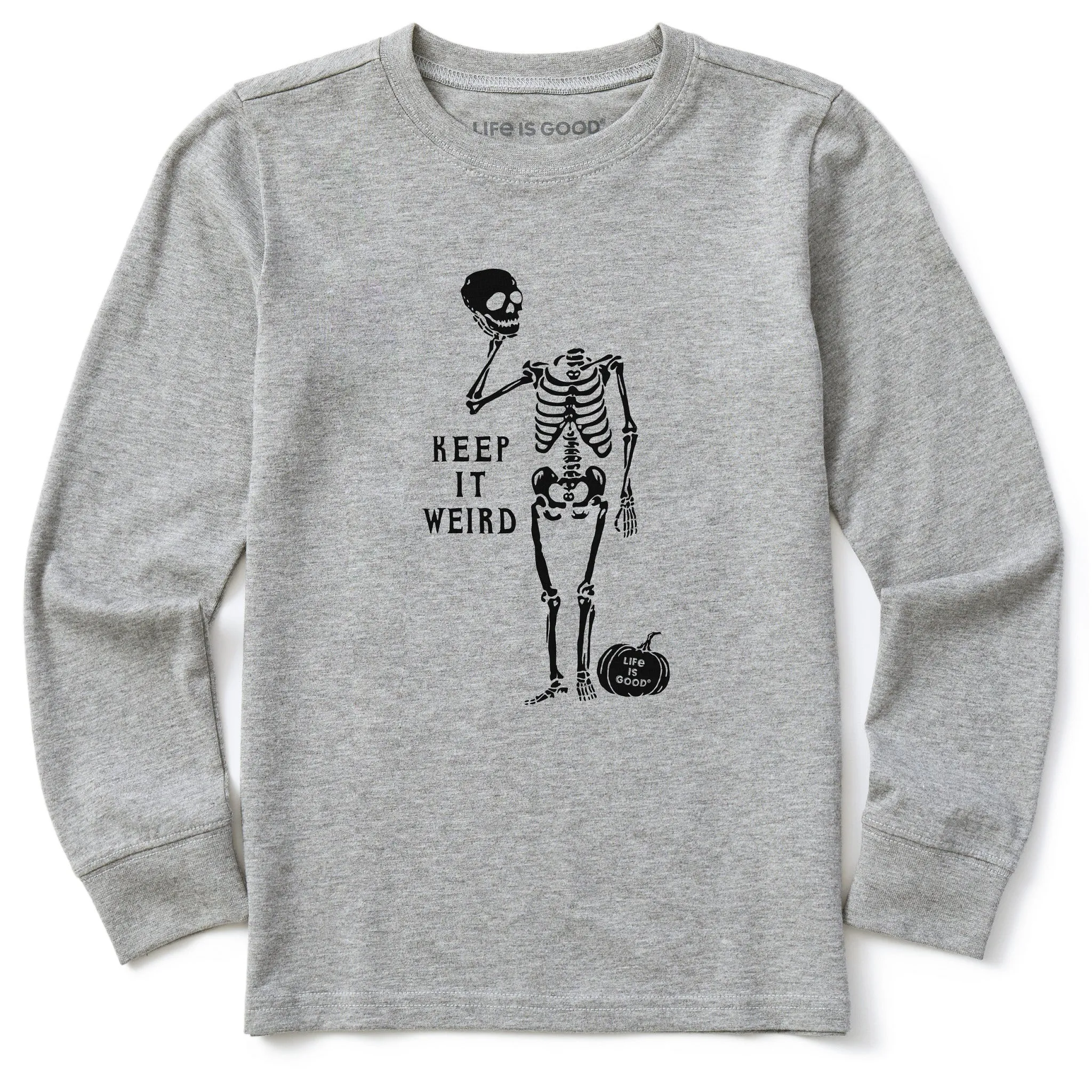 Kids Keep it Weird Skeleton Long Sleeve Crusher Tee Life is Good
