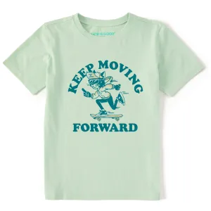 Kids Keep Moving Forward Cat Short Sleeve Crusher Tee Life is Good