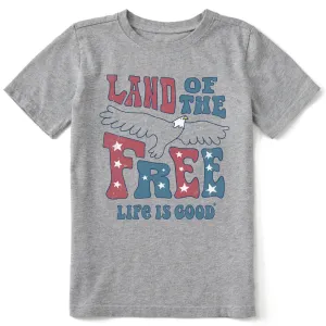 Kids Land of the Free Eagle Short Sleeve Crusher Tee Life is Good