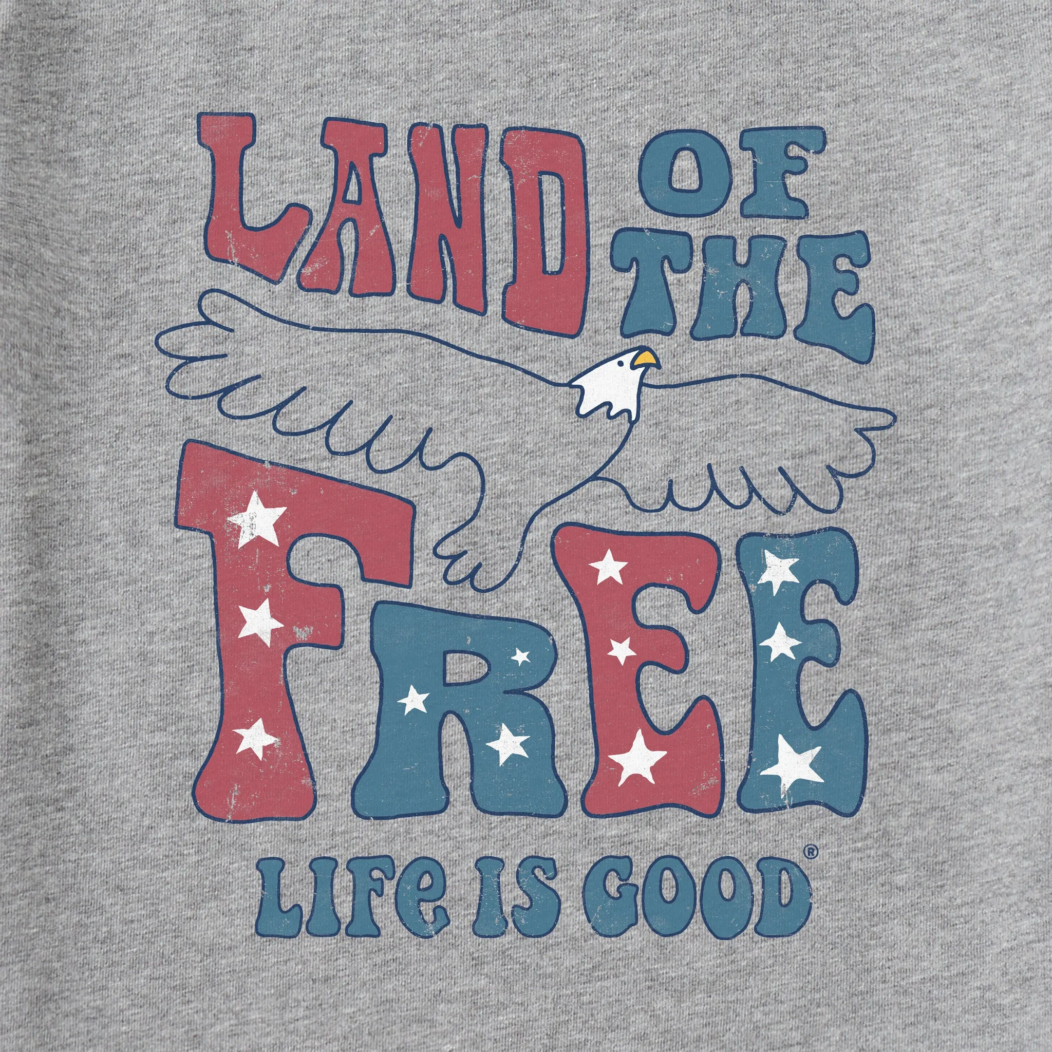Kids Land of the Free Eagle Short Sleeve Crusher Tee Life is Good