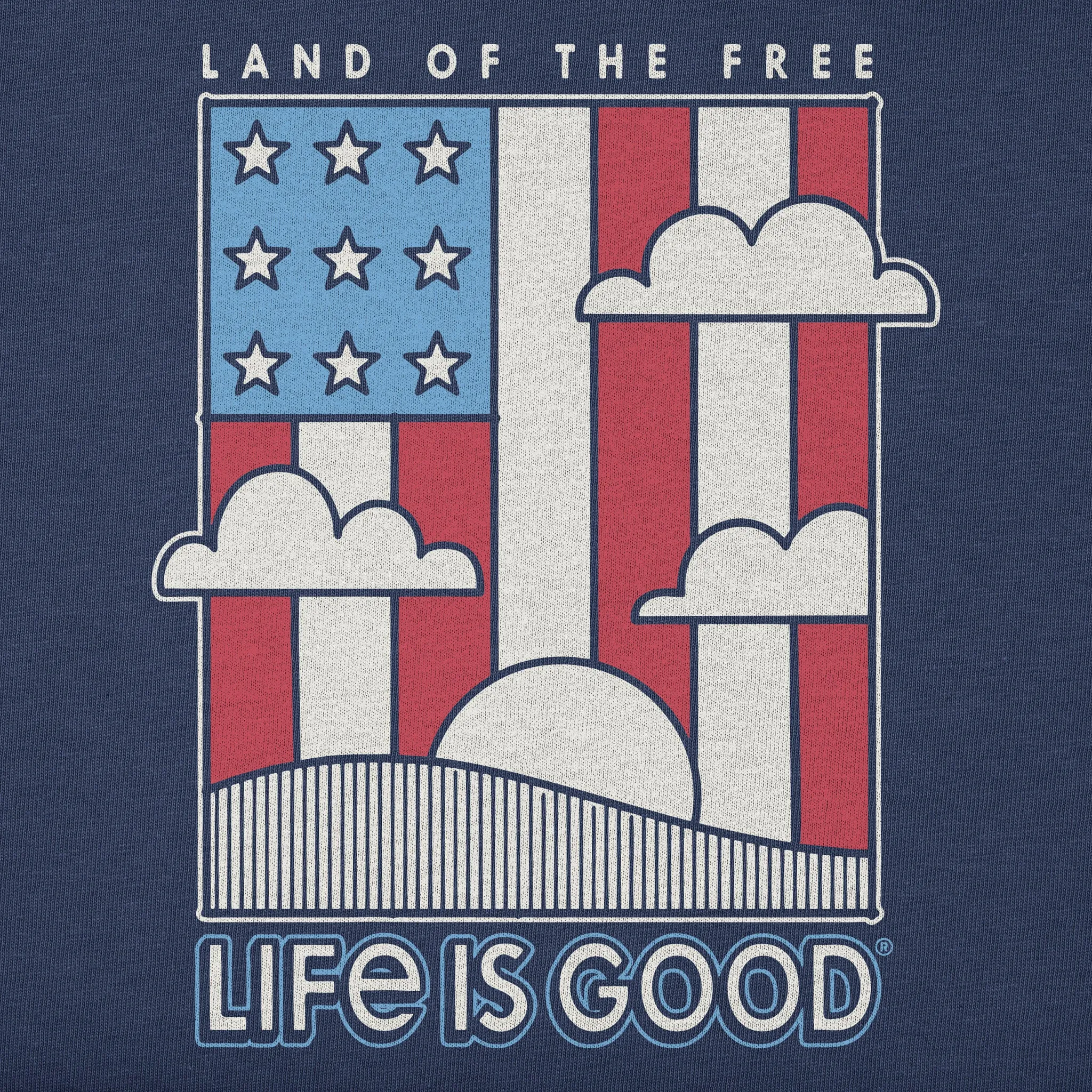 Kids Land the Free Flag Short Sleeve Crusher Tee Life is Good