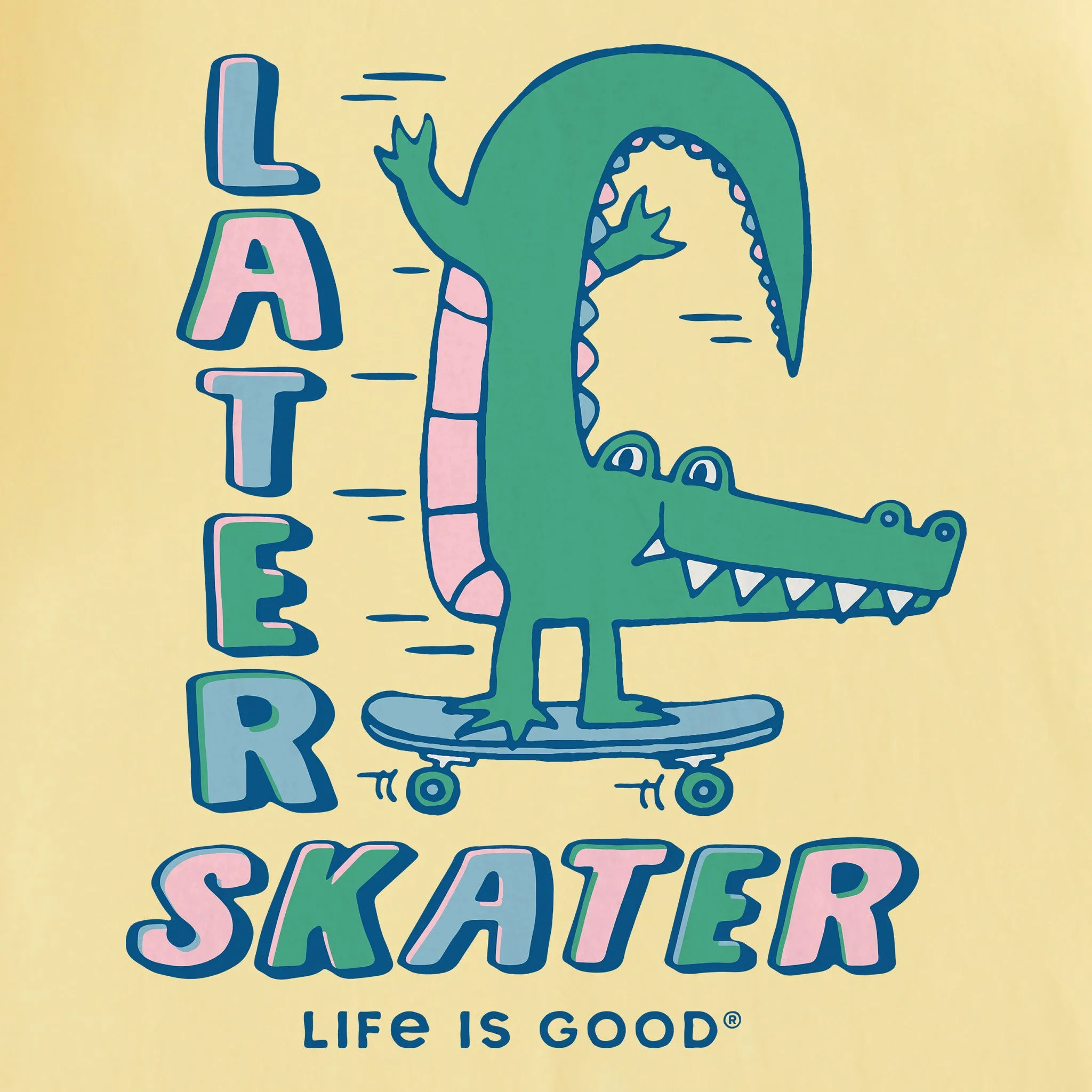 Kids Later Skater Alligator Short Sleeve Crusher Tee Life is Good