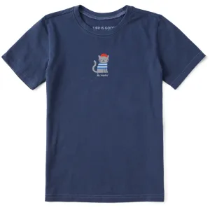 Kids Le Meow Short Sleeve Crusher Tee Life is Good