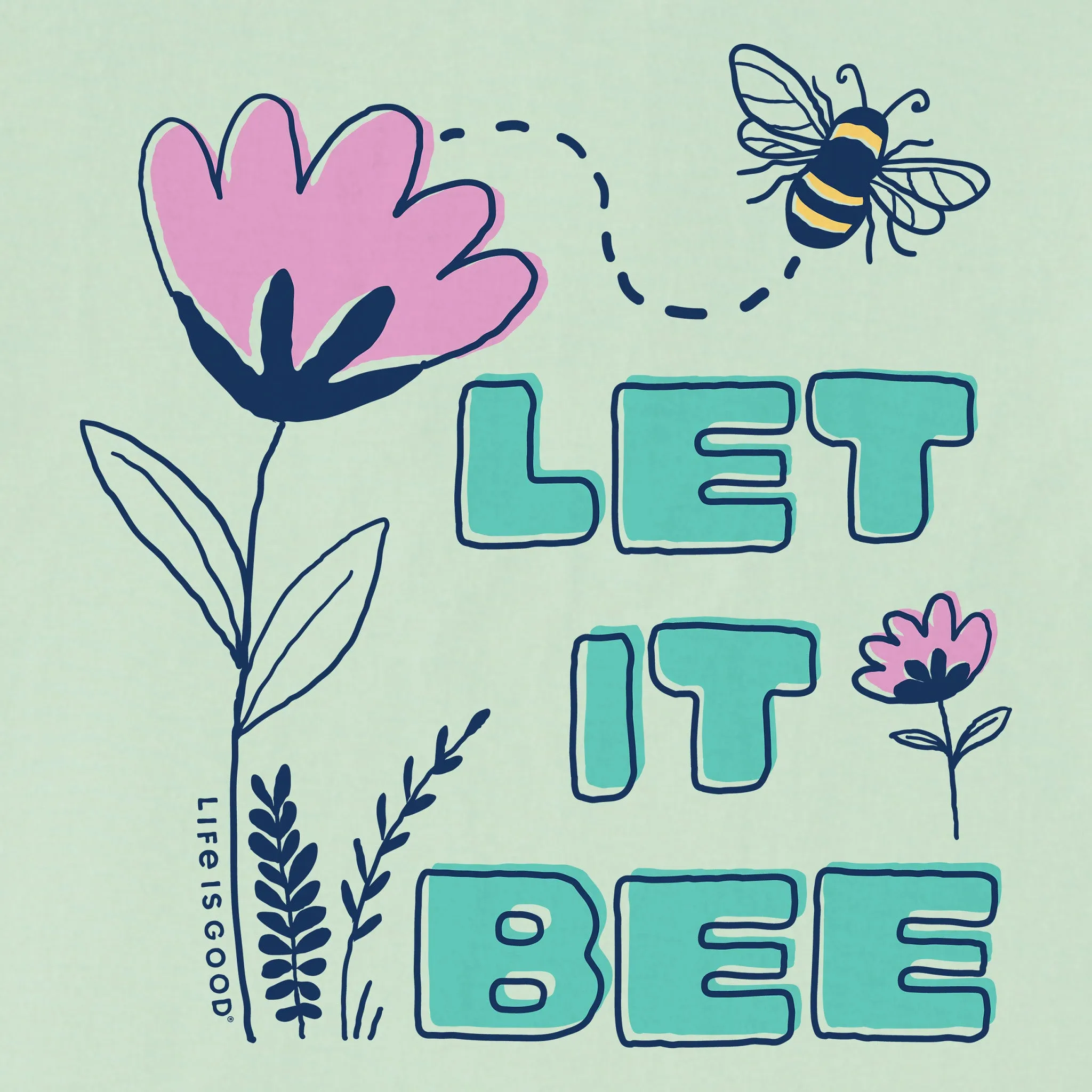 Kids Let it Bee Flowers Short Sleeve Crusher Tee Life is Good