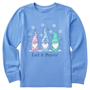 Kids Let it Snow Gnomes Long Sleeve Crusher Tee Life is Good