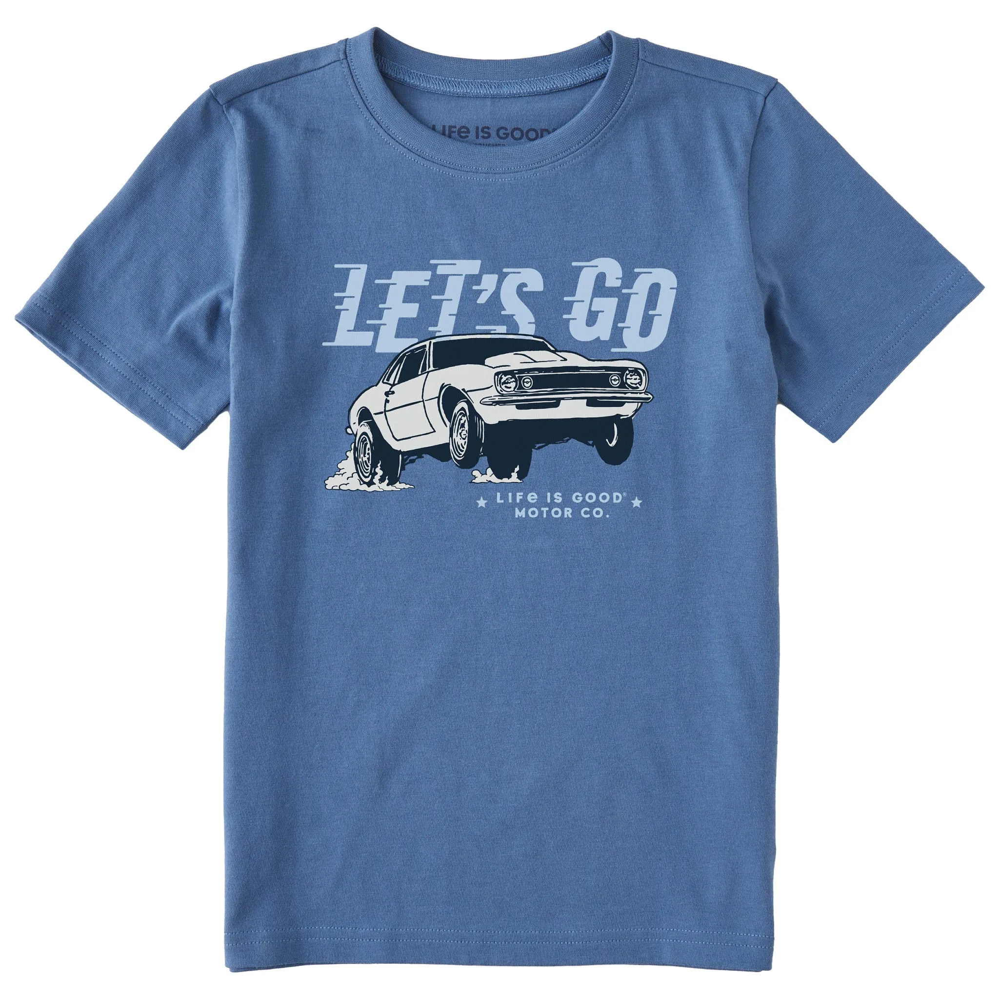 Kids Let's Go Drag Race Car Short Sleeve Crusher Tee Life is Good