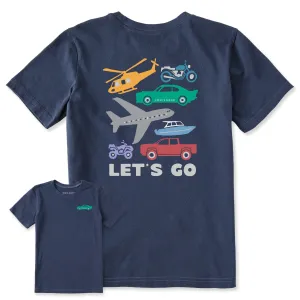 Kids Let's Go Vehicles Short Sleeve Crusher Tee Life is Good