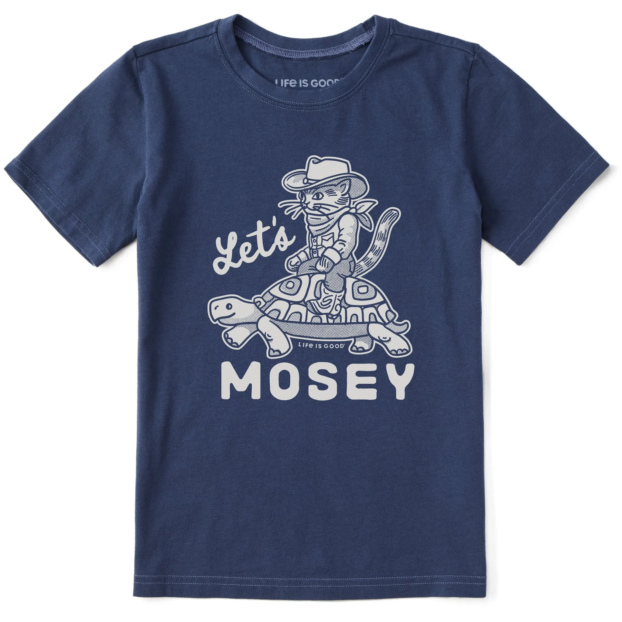 Kids Let's Mosey Cowboy Cat Short Sleeve Crusher Tee Life is Good