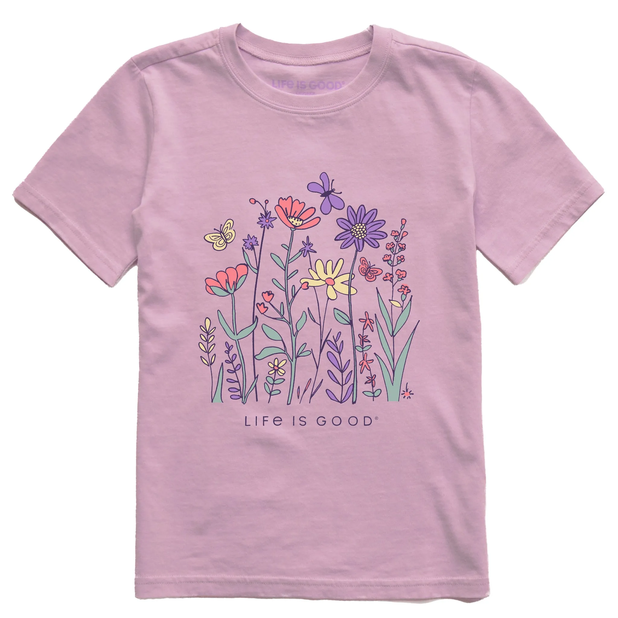 Kids Life is Good Butterfly Garden Short Sleeve Crusher Tee Life is Good