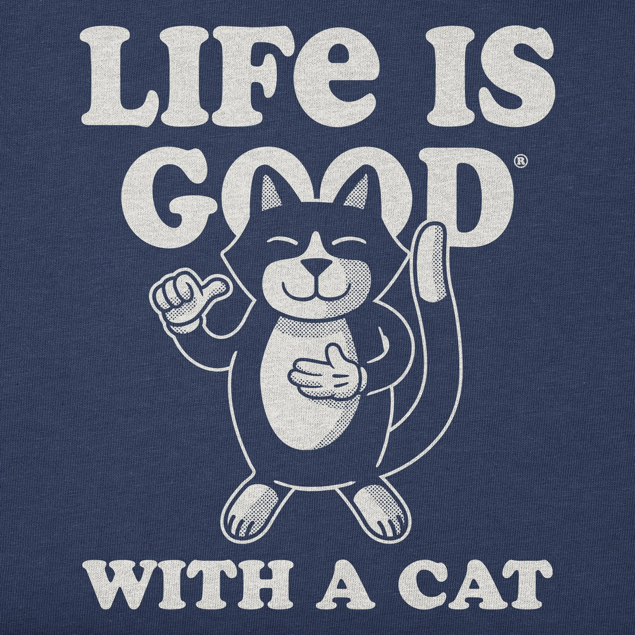 Kids Life is Good With a Cat Short Sleeve Crusher Tee Life is Good