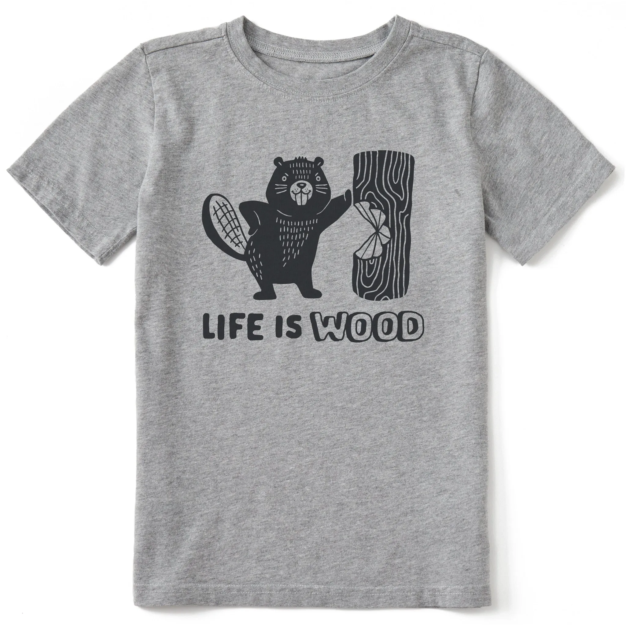 Kids Life is Wood Beaver Short Sleeve Crusher Tee Life is Good