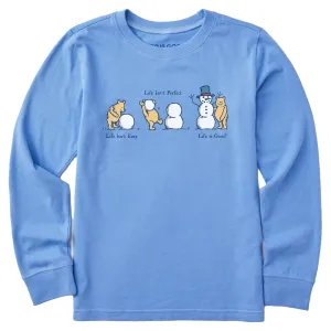 Kids Life Isn't Easy Winnie Snowman Long Sleeve Crusher Tee Life is Good