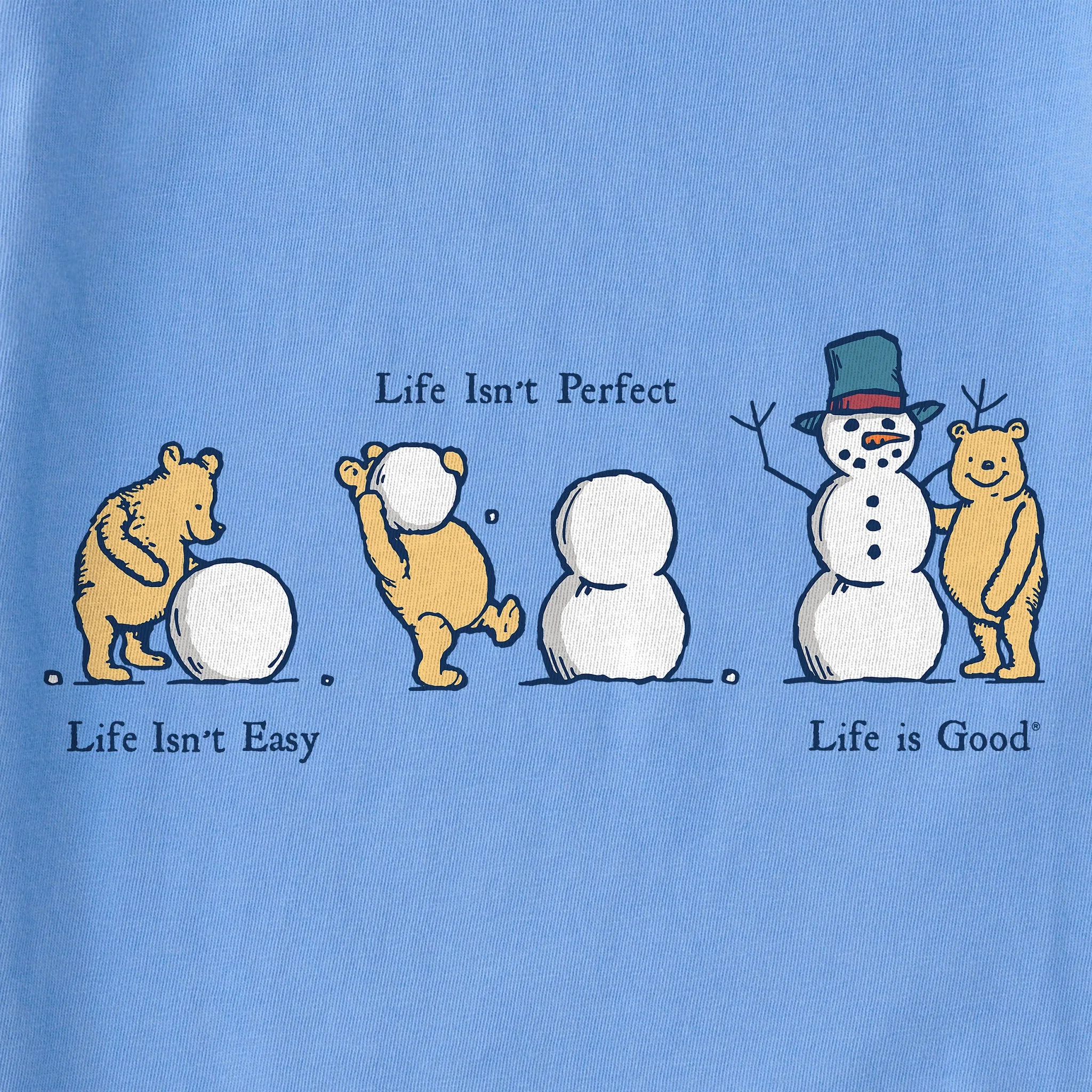 Kids Life Isn't Easy Winnie Snowman Long Sleeve Crusher Tee Life is Good