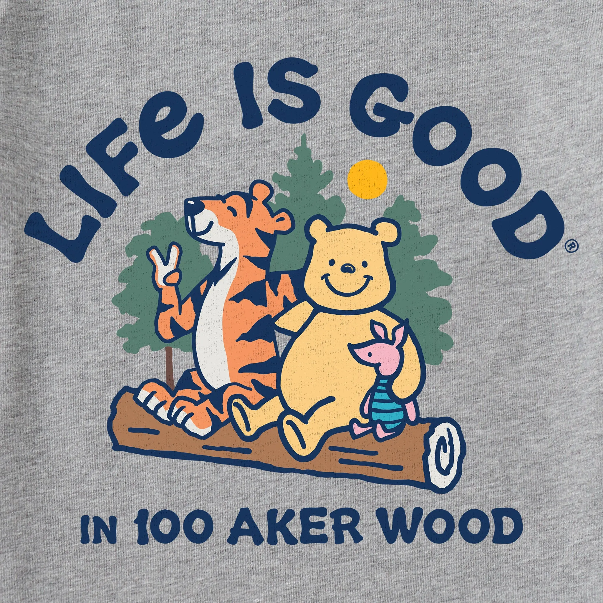 Kids LIG in 100 Aker Wood Winnie Short Sleeve Crusher Tee Life is Good