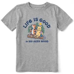 Kids LIG in 100 Aker Wood Winnie Short Sleeve Crusher Tee Life is Good