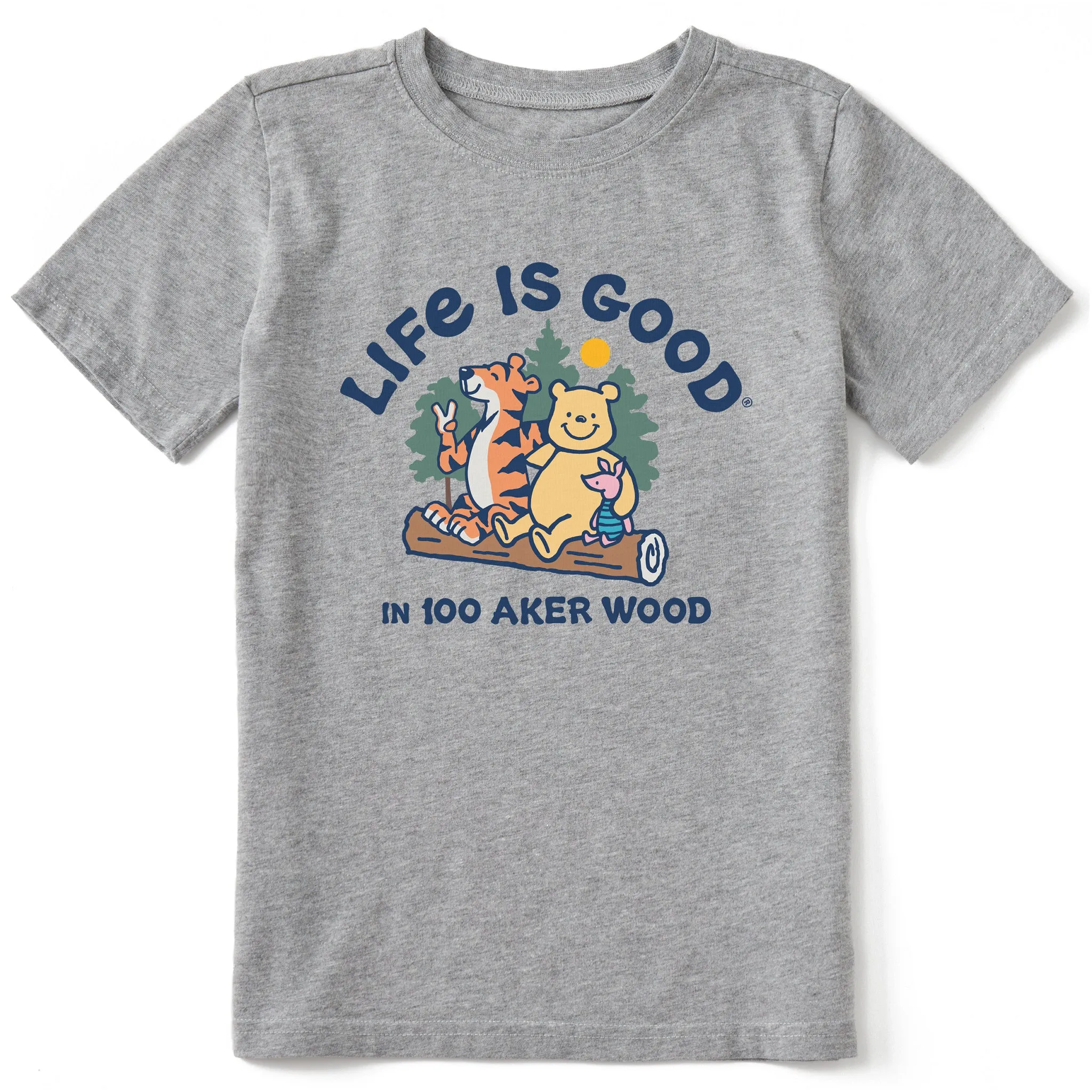 Kids LIG in 100 Aker Wood Winnie Short Sleeve Crusher Tee Life is Good