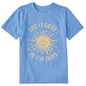 Kids LIG in Flip Flops Sun Short Sleeve Crusher Tee Life is Good